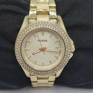 Fossil Retro AM4453 Women's Gold Stainless Steel Analog Dial Quartz Watch BC999
